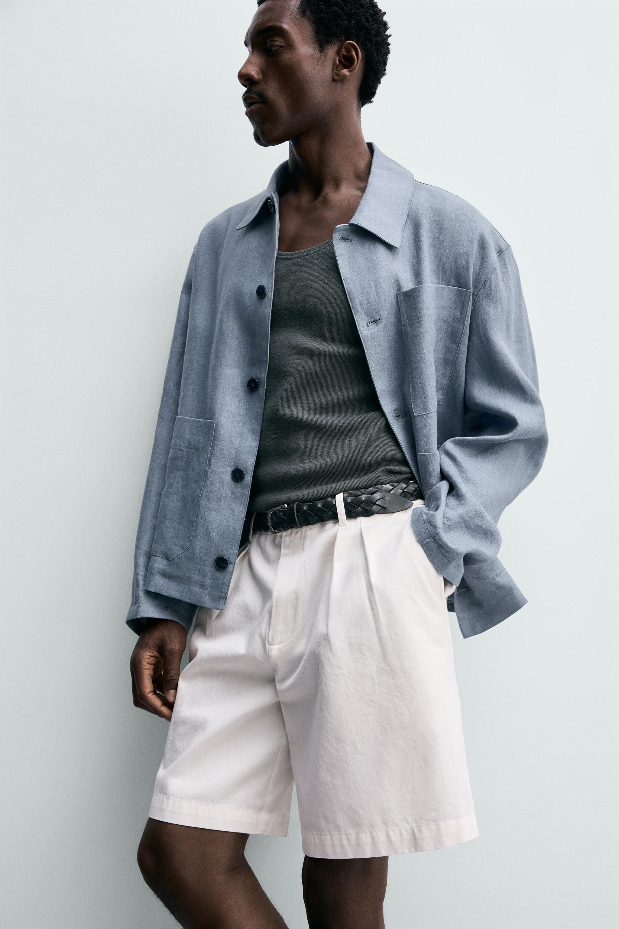 BERMUDA RELAXED FIT À PLIS